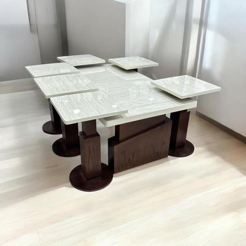 طاولات بديل الرخام 6 خدمة حبة كبير