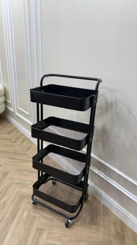 عربة ترولي 4ادوار قاعده شبك حديد اسود