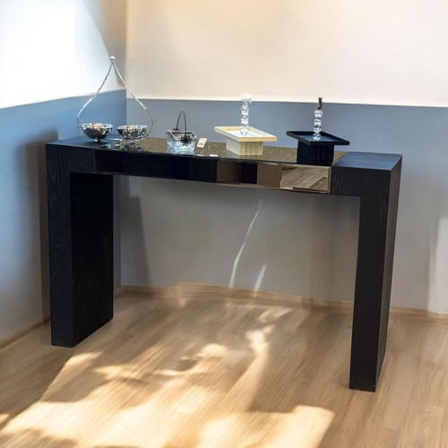 كونسول - مدخل خشب أسود مع مرآة 130 × 40 × 82 سم