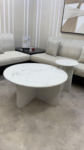 طقم طاولة رخام طبيعي