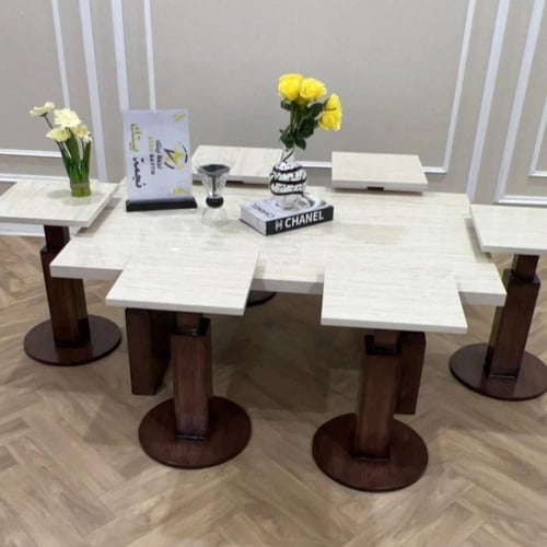 طاولات بديل الرخام 6 خدمة حبة كبير