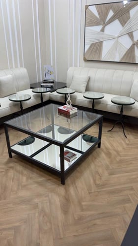 طقم طاولات حديد مراية فاخر