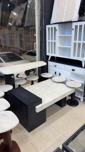 طقم طاولات سنديان خشبية