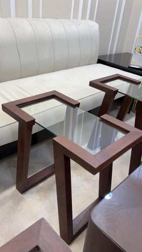 طقم طاولات قشرة الجوز