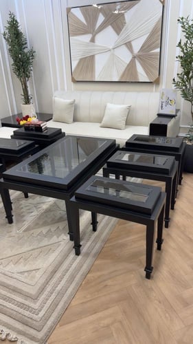 طقم طاولات خشبية اسود