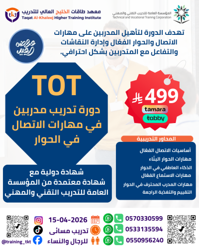 دورة تدريب مدربين في مهارات الاتصال في الحوار Trai...