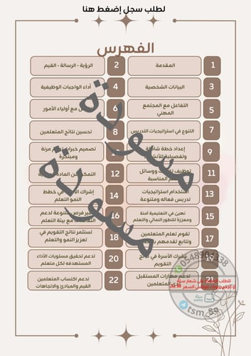 سجل توثيق شواهد الأداء الوظيفي لمعلمة رياض أطفال ٢