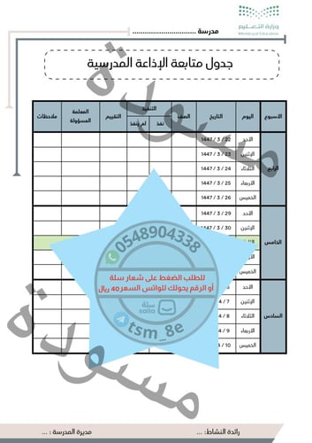 بنات سجل الإذاعة الفصل الأول 1447هـ لجميع المناطق...