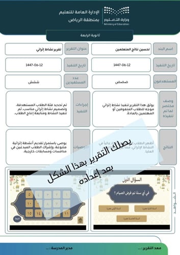 تطبيق اعداد جميع تقارير سجل الشواهد