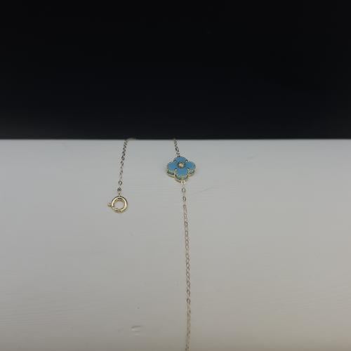 انسيال ذهب عيار 18 تصميم عصري مع زهرة أنيقة وزن 0....