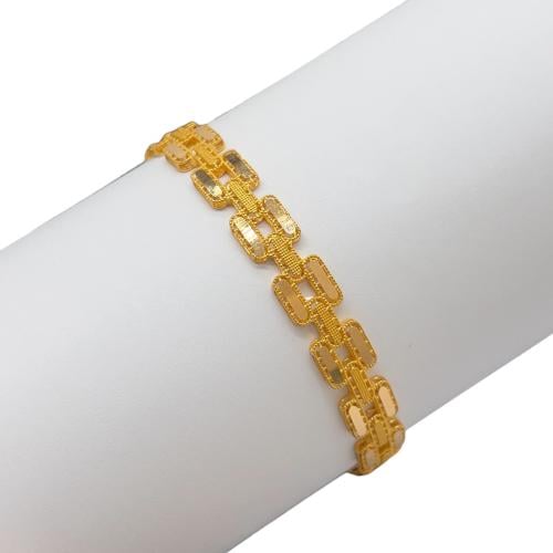 غوايش ذهب عيار 21 تصميم جنزير مربع انيق وزن 7.76 ج...