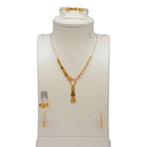 طقم ذهب عيار 21 بتصميم تيفاني مع رولكس وزن 17.5 جر...