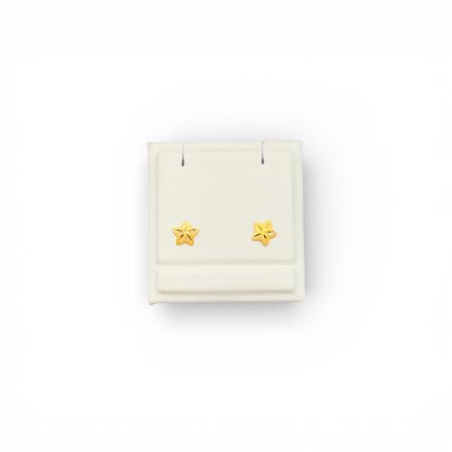 حلق ذهب ناعم عيار 21 تصميم نجمة انيقة وزن 0.31 جرا...