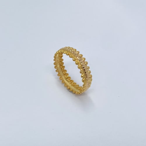 دبلة ذهب عيار 21 تصميم خرز ناعم مزدوج أنيق وزن 2 ج...