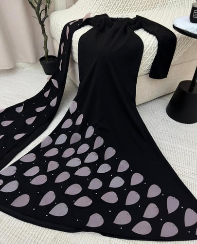 فستان كريب تطريز يدوي