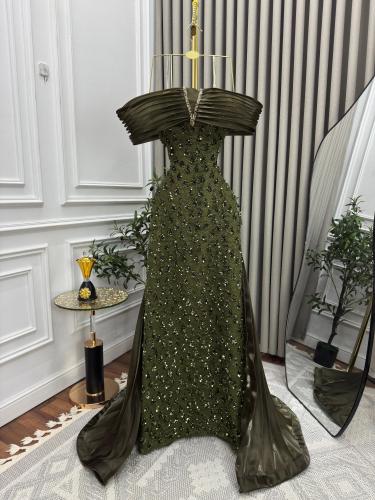 فستان سهره زيتي