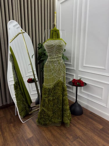 فستان سهره مطرز خرز