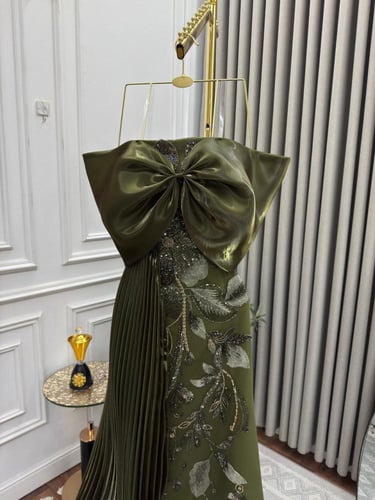 فستان سهره زيتي راقي