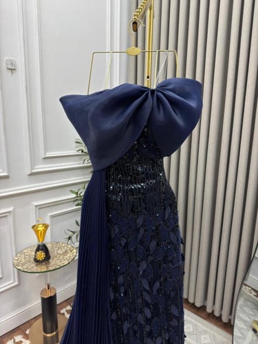 فستان سهره كحلي راقي