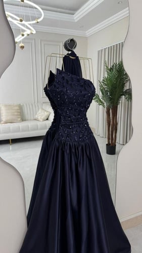 فستان سهره كحلي راقي