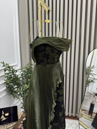 فستان سهره زيتي بوليسيه