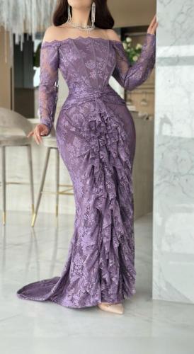 فستان سهره دانتيل لحمي