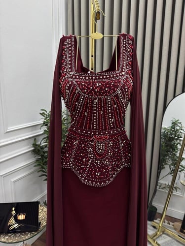 فستان سهره برغندي فصوص