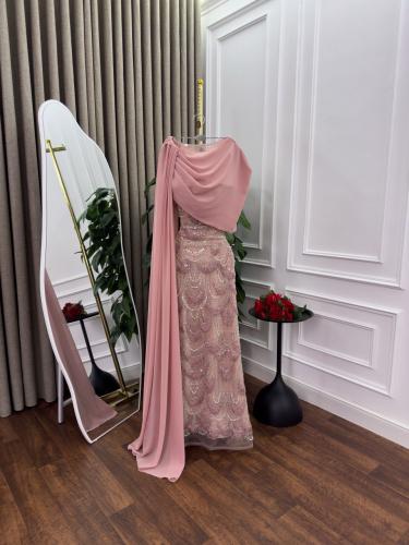 فستان سهره مطرز بنك