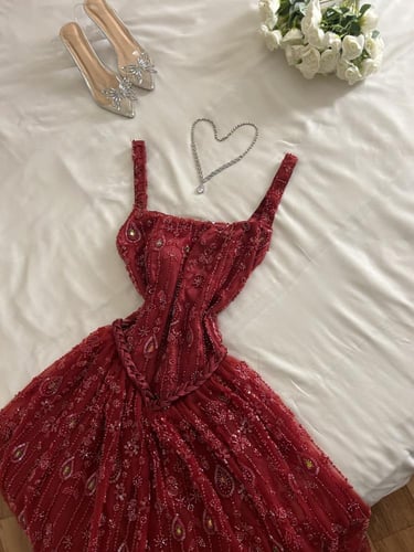 فستان سهره برغندي