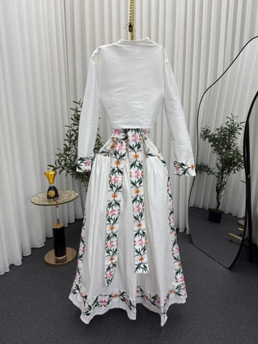 فستان بجاكت تطريز كمبيوتر