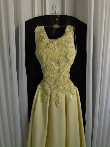 فستان سهره ليموني