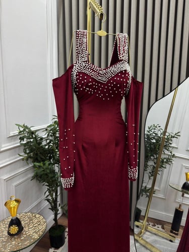 فستان سهره مخمل مطرز