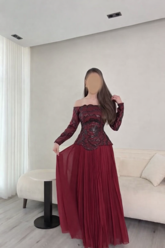 فستان سهره برغندي