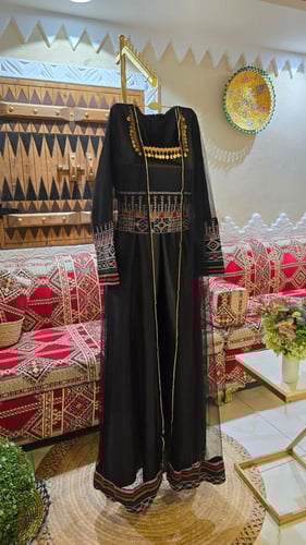 جلابية وطني قطعتين عسيري اسود