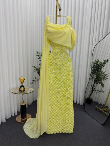 فستان سهره ليموني