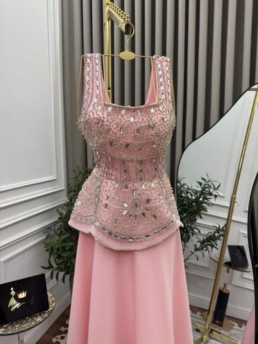 فستان سهره راقي تطريز يدوي