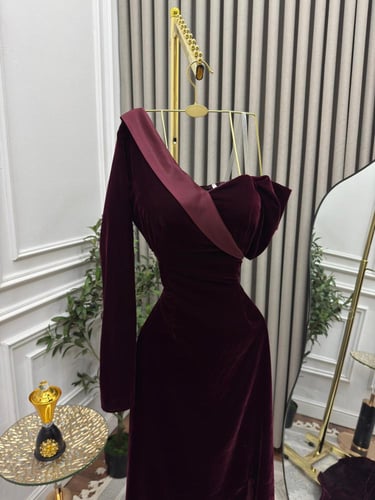 فستان سهره مخمل كوري