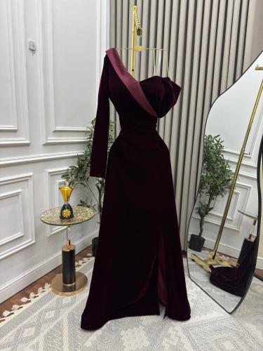 فستان سهره مخمل كوري