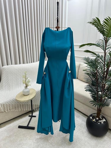 فستان ناعم تركواز