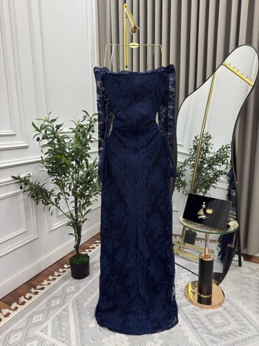 فستان سهره تل كحلي