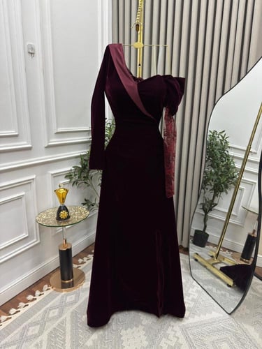 فستان سهره مخمل كوري