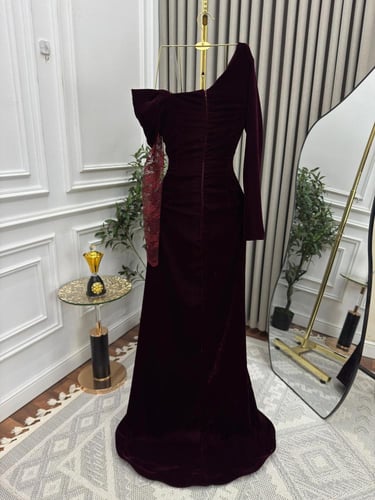 فستان سهره مخمل كوري