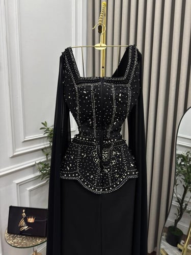 فستان سهره اسود فصوص