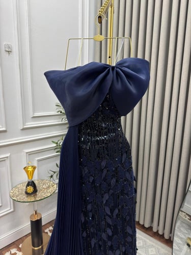 فستان سهره كحلي راقي