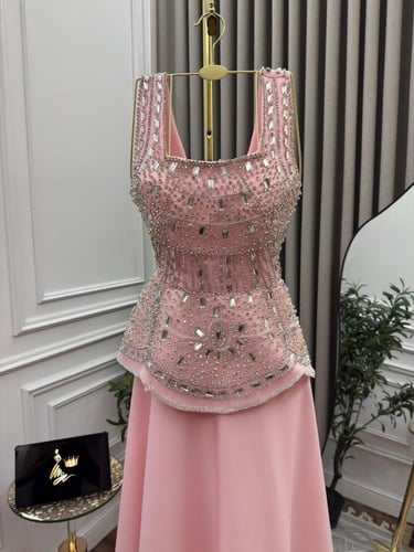 فستان سهره راقي تطريز يدوي