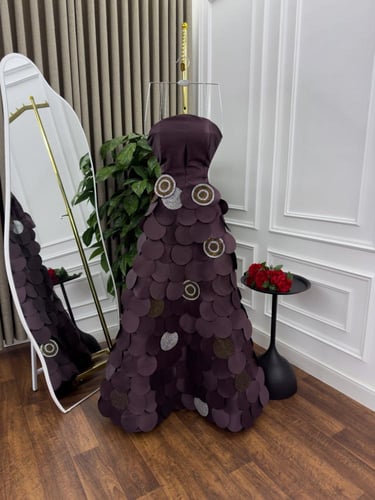 فستان ميكادو راقي بني