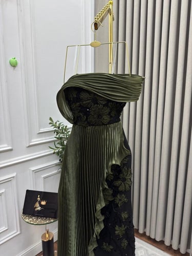 فستان سهره زيتي بوليسيه