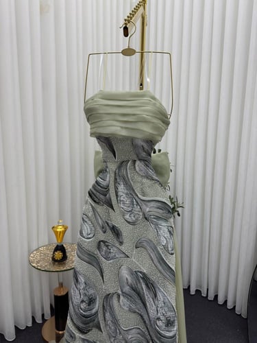 فستان سهره زيتي فاتح سهرة