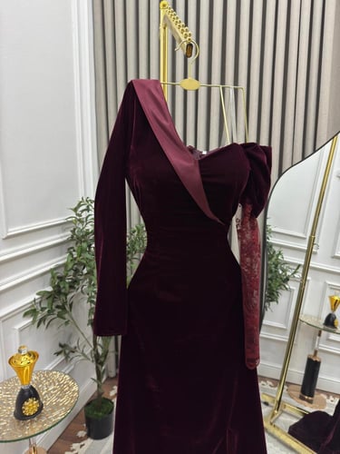 فستان سهره مخمل كوري