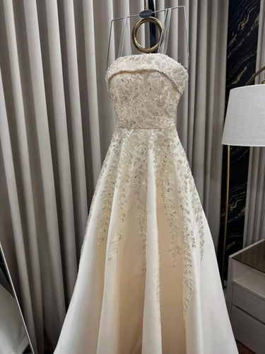 فستان ميار مطرز دبل كلوش